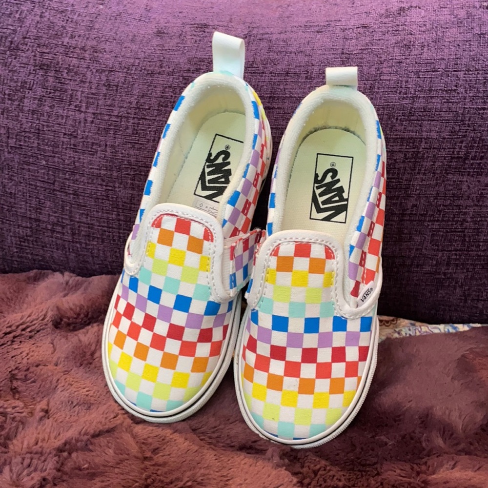 Vans Rainbow Checkerboard Slip-On boys or girls